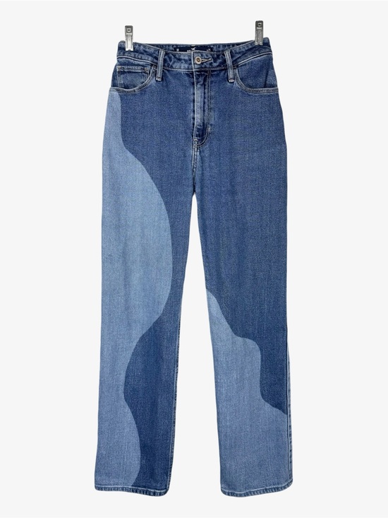 Hollister Denim - Hollister Ultra High Rise Dad Jeans 1R Two-Tone Blue Wave Straight-Leg 25 Waist